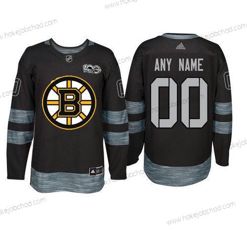 Adidas Boston Bruins Přizpůsobené Černá 1917-2017 100th Výročí Sešitý NHL Dres