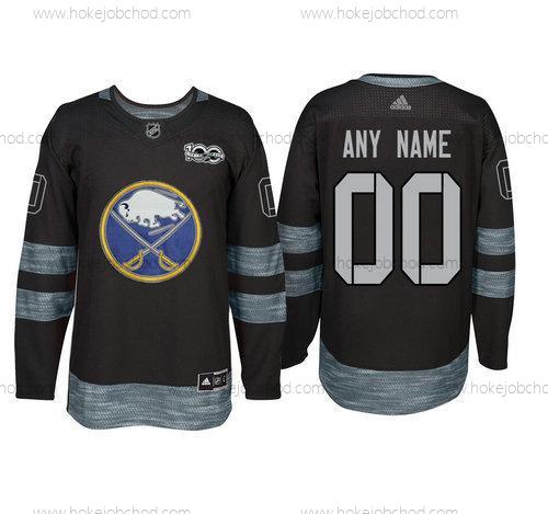 Adidas Buffalo Sabres Přizpůsobené Černá 1917-2017 100th Výročí Sešitý NHL Dres