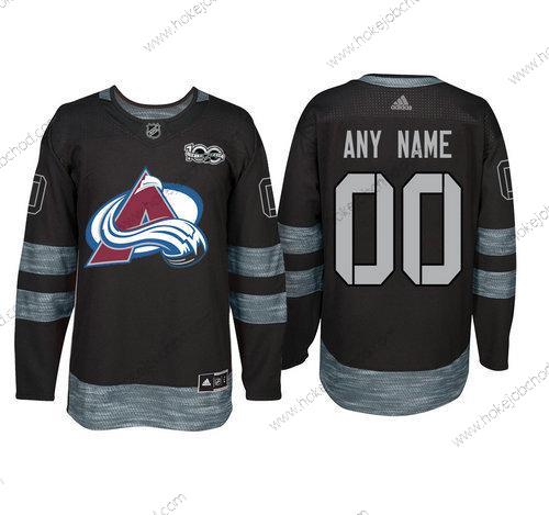 Adidas Colorado Avalanche Přizpůsobené Černá 1917-2017 100th Výročí Sešitý NHL Dres