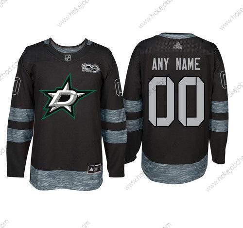 Adidas Dallas Stars Přizpůsobené Černá 1917-2017 100th Výročí Sešitý NHL Dres