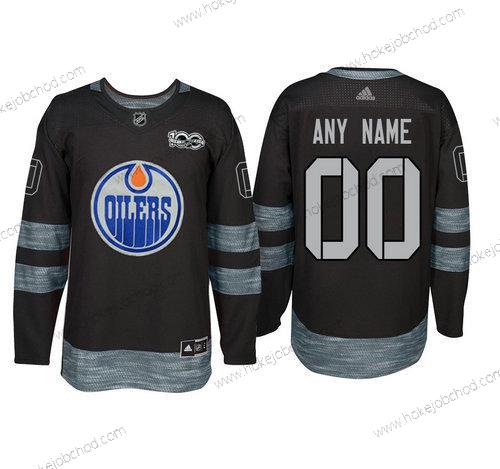 Adidas Edmonton Oilers Přizpůsobené Černá 1917-2017 100th Výročí Sešitý NHL Dres