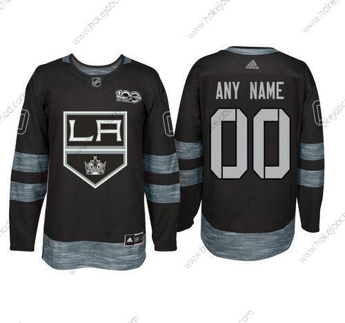 Adidas Los Angeles Kings Přizpůsobené Černá 1917-2017 100th Výročí Sešitý NHL Dres