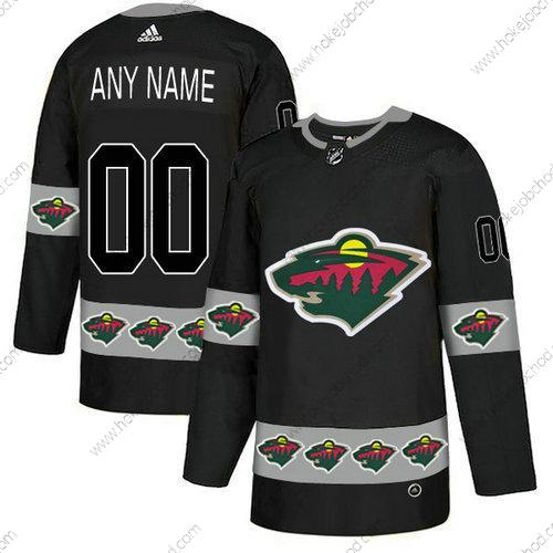 Adidas Minnesota Wild Přizpůsobené Černá Tým Logos Dres