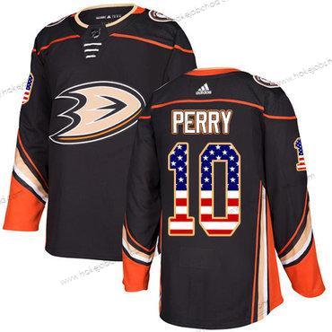 Adidas Mládež Anaheim Ducks #10 Corey Perry Černá Domácí Autentické USA Flag Sešitý NHL Dres