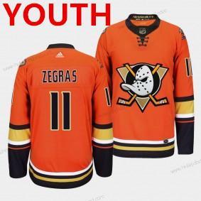 Adidas Mládež Anaheim Ducks #11 Trevor Zegras Oranžová Autentické Dres