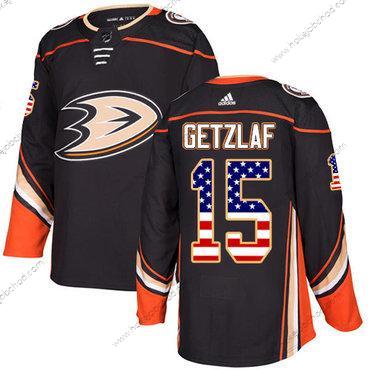 Adidas Mládež Anaheim Ducks #15 Ryan Getzlaf Černá Domácí Autentické USA Flag Sešitý NHL Dres