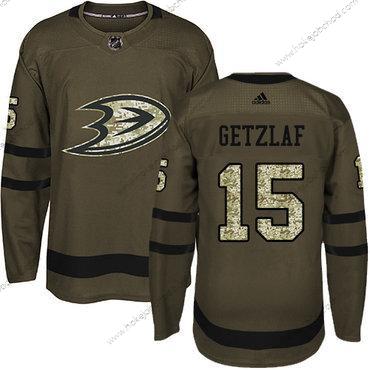 Adidas Mládež Anaheim Ducks #15 Ryan Getzlaf Zelená Salute to Service Sešitý NHL Dres