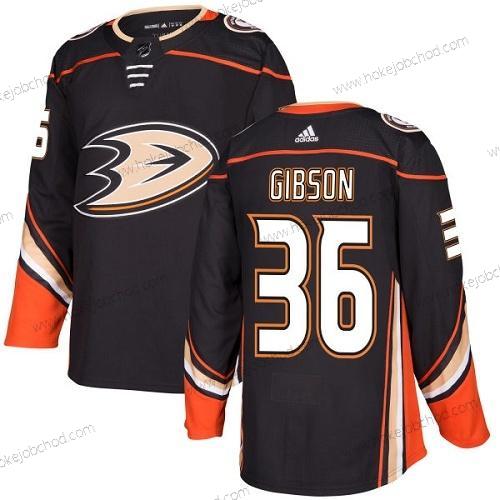 Adidas Mládež Anaheim Ducks #36 John Gibson Černá Domácí Autentické Sešitý NHL Dres