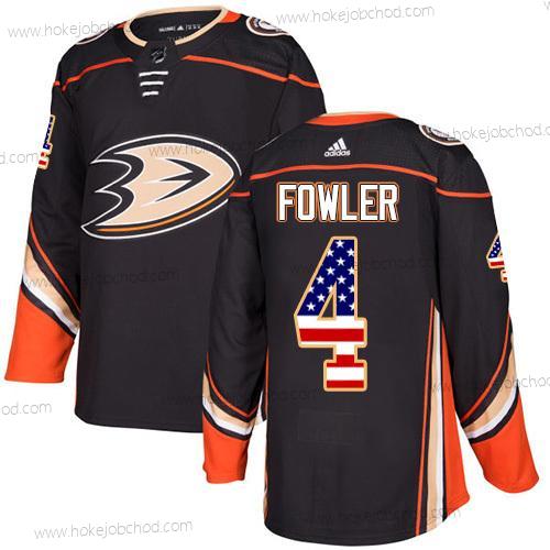 Adidas Mládež Anaheim Ducks #4 Cam Fowler Černá Domácí Autentické USA Flag Sešitý NHL Dres