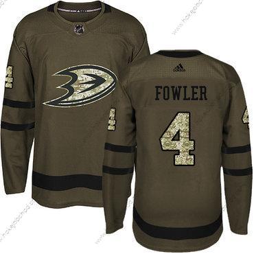 Adidas Mládež Anaheim Ducks #4 Cam Fowler Zelená Salute to Service Sešitý NHL Dres