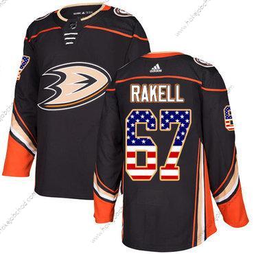 Adidas Mládež Anaheim Ducks #67 Rickard Rakell Černá Domácí Autentické USA Flag Sešitý NHL Dres