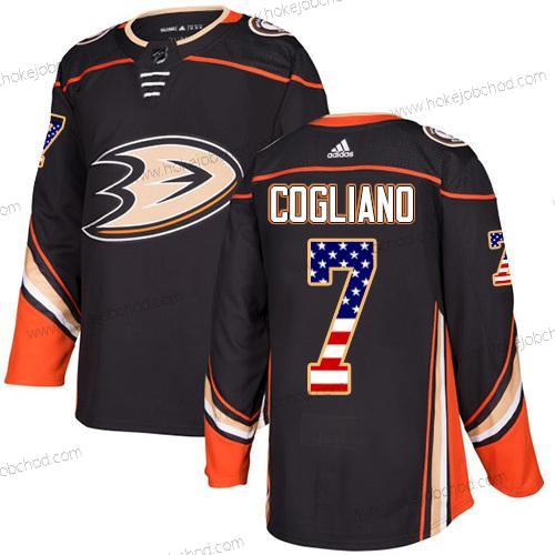 Adidas Mládež Anaheim Ducks #7 Andrew Cogliano Černá Domácí Autentické USA Flag Sešitý NHL Dres