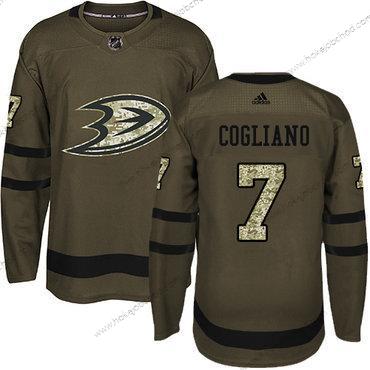 Adidas Mládež Anaheim Ducks #7 Andrew Cogliano Zelená Salute to Service Sešitý NHL Dres