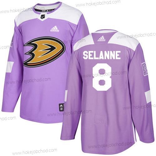 Adidas Mládež Anaheim Ducks #8 Teemu Selanne Nachový Autentické Bojuje proti rakovině Sešitý NHL Dres