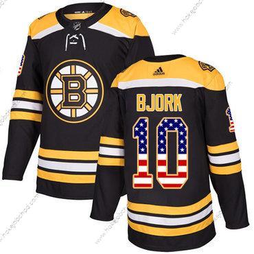 Adidas Mládež Boston Bruins #10 Anders Bjork Černá Domácí Autentické USA Flag Sešitý NHL Dres