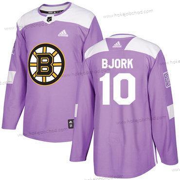 Adidas Mládež Boston Bruins #10 Anders Bjork Nachový Autentické Bojuje proti rakovině Sešitý NHL Dres