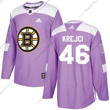 Adidas Mládež Boston Bruins #46 David Krejci Nachový Autentické Bojuje proti rakovině Sešitý NHL Dres