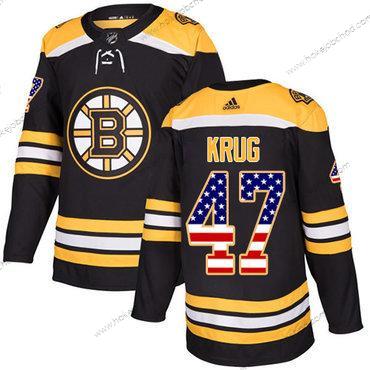 Adidas Mládež Boston Bruins #47 Torey Krug Černá Domácí Autentické USA Flag Sešitý NHL Dres