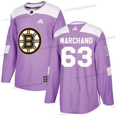 Adidas Mládež Boston Bruins #63 Brad Marchand Nachový Autentické Bojuje proti rakovině Sešitý NHL Dres