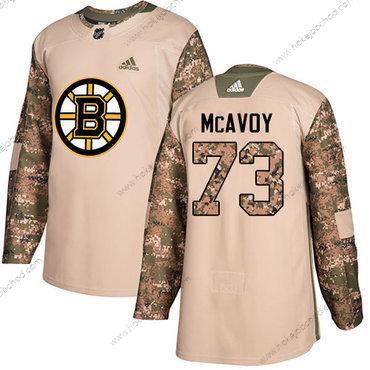 Adidas Mládež Boston Bruins #73 Charlie Mcavoy Camo Autentické 2017 Veterans Day Sešitý NHL Dres