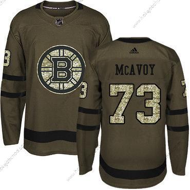 Adidas Mládež Boston Bruins #73 Charlie Mcavoy Zelená Salute to Service Sešitý NHL Dres