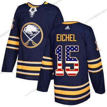 Adidas Mládež Buffalo Sabres #15 Jack Eichel Námořnictvo Modrý Domácí Autentické USA Flag Sešitý NHL Dres