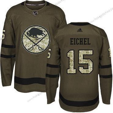 Adidas Mládež Buffalo Sabres #15 Jack Eichel Zelená Salute to Service Sešitý NHL Dres