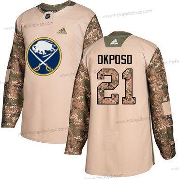 Adidas Mládež Buffalo Sabres #21 Kyle Okposo Camo Autentické 2017 Veterans Day Sešitý NHL Dres