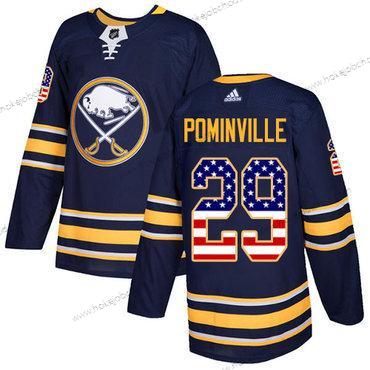 Adidas Mládež Buffalo Sabres #29 Jason Pominville Námořnictvo Modrý Domácí Autentické USA Flag Sešitý NHL Dres