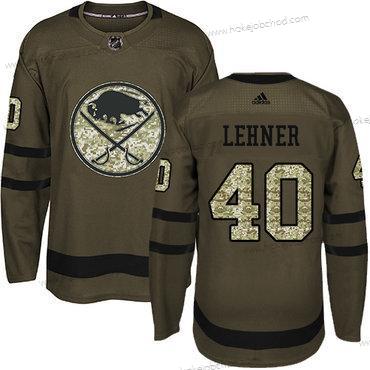 Adidas Mládež Buffalo Sabres #40 Robin Lehner Zelená Salute to Service Sešitý NHL Dres