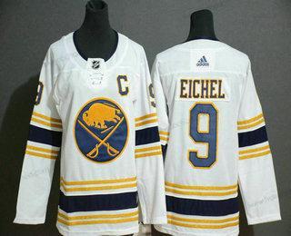 Adidas Mládež Buffalo Sabres #9 Jack Eichel Bílý With Zlato C Patch And 50Th Výročí Sešitý NHL Dres