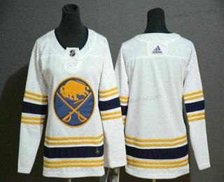 Adidas Mládež Buffalo Sabres Prázdný Bílý With Zlato 50Th Výročí Sešitý NHL Dres