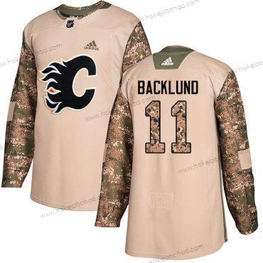 Adidas Mládež Calgary Flames #11 Mikael Backlund Camo Autentické 2017 Veterans Day Sešitý NHL Dres