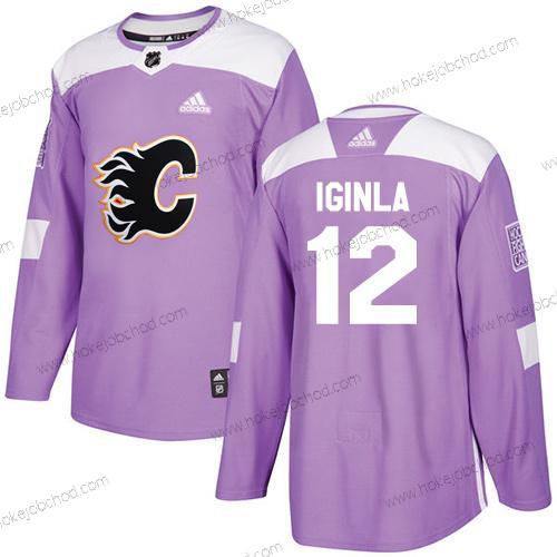 Adidas Mládež Calgary Flames #12 Jarome Iginla Nachový Autentické Bojuje proti rakovině Sešitý NHL Dres