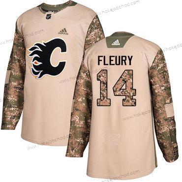 Adidas Mládež Calgary Flames #14 Theoren Fleury Camo Autentické 2017 Veterans Day Sešitý NHL Dres