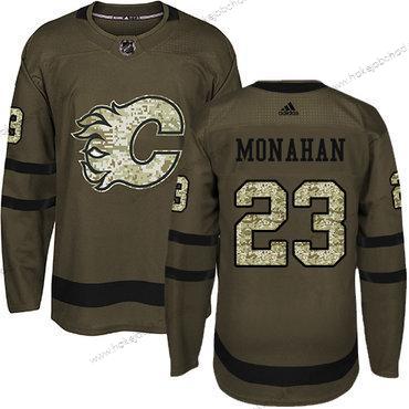 Adidas Mládež Calgary Flames #23 Sean Monahan Zelená Salute to Service Sešitý NHL Dres