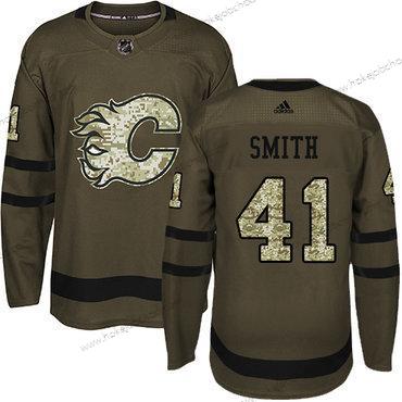 Adidas Mládež Calgary Flames #41 Mike Smith Zelená Salute to Service Sešitý NHL Dres