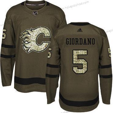 Adidas Mládež Calgary Flames #5 Mark Giordano Zelená Salute to Service Sešitý NHL Dres