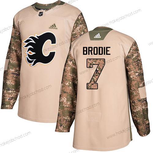 Adidas Mládež Calgary Flames #7 Tj Brodie Camo Autentické 2017 Veterans Day Sešitý NHL Dres