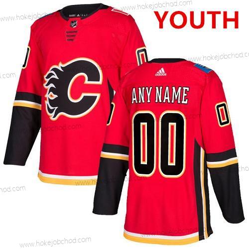 Adidas Mládež Calgary Flames Přizpůsobené Autentické Červené Domácí NHL Dres