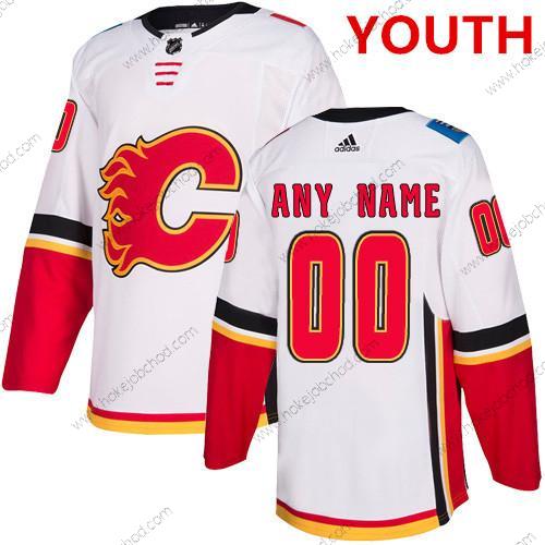 Adidas Mládež Calgary Flames Přizpůsobené Bílý Venkovní Autentické NHL Dres