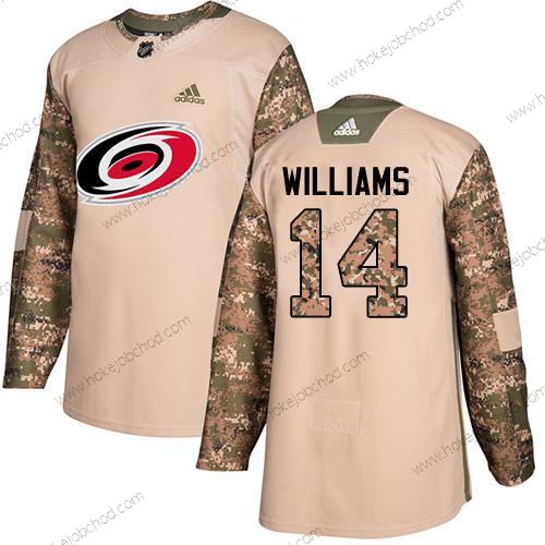 Adidas Mládež Carolina Hurricanes #14 Justin Williams Camo Autentické 2017 Veterans Day Sešitý NHL Dres