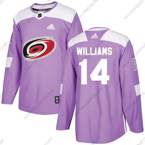 Adidas Mládež Carolina Hurricanes #14 Justin Williams Nachový Autentické Bojuje proti rakovině Sešitý NHL Dres