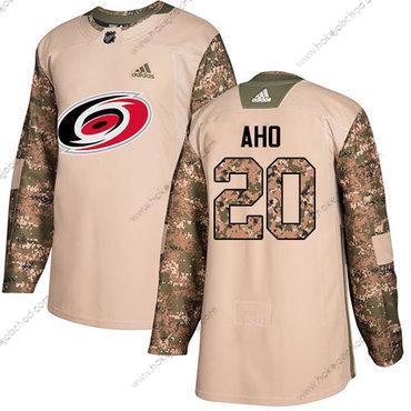 Adidas Mládež Carolina Hurricanes #20 Sebastian Aho Camo Autentické 2017 Veterans Day Sešitý NHL Dres