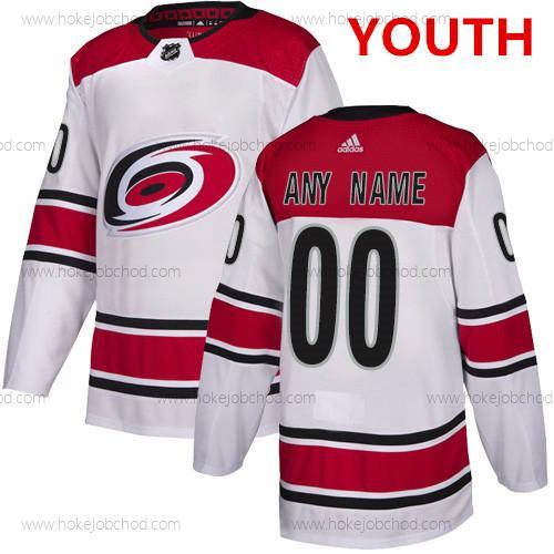 Adidas Mládež Carolina Hurricanes Přizpůsobené NHL Autentické Bílý Dres