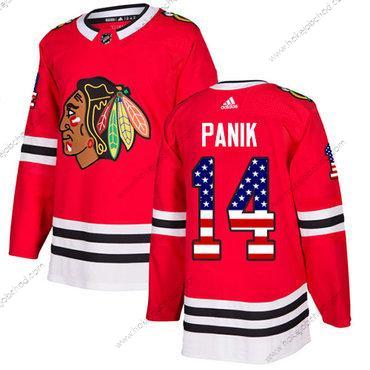 Adidas Mládež Chicago Blackhawks #14 Richard Panik Červené Domácí Autentické USA Flag Sešitý NHL Dres