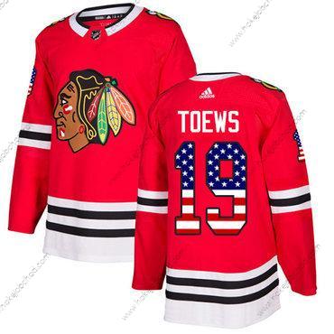 Adidas Mládež Chicago Blackhawks #19 Jonathan Toews Červené Domácí Autentické USA Flag Sešitý NHL Dres