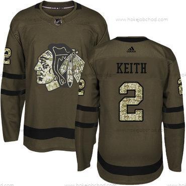 Adidas Mládež Chicago Blackhawks #2 Duncan Keith Zelená Salute to Service Sešitý NHL Dres