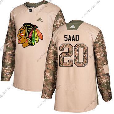 Adidas Mládež Chicago Blackhawks #20 Brandon Saad Camo Autentické 2017 Veterans Day Sešitý NHL Dres