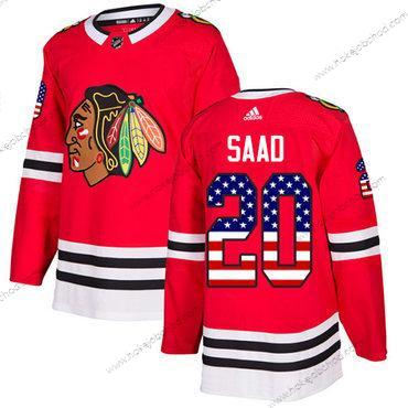 Adidas Mládež Chicago Blackhawks #20 Brandon Saad Červené Domácí Autentické USA Flag Sešitý NHL Dres